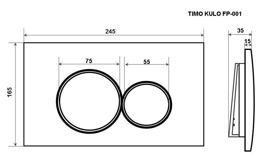 Детальная картинка товара «клавиша смыва timo kulo fp-001w (250x165)»