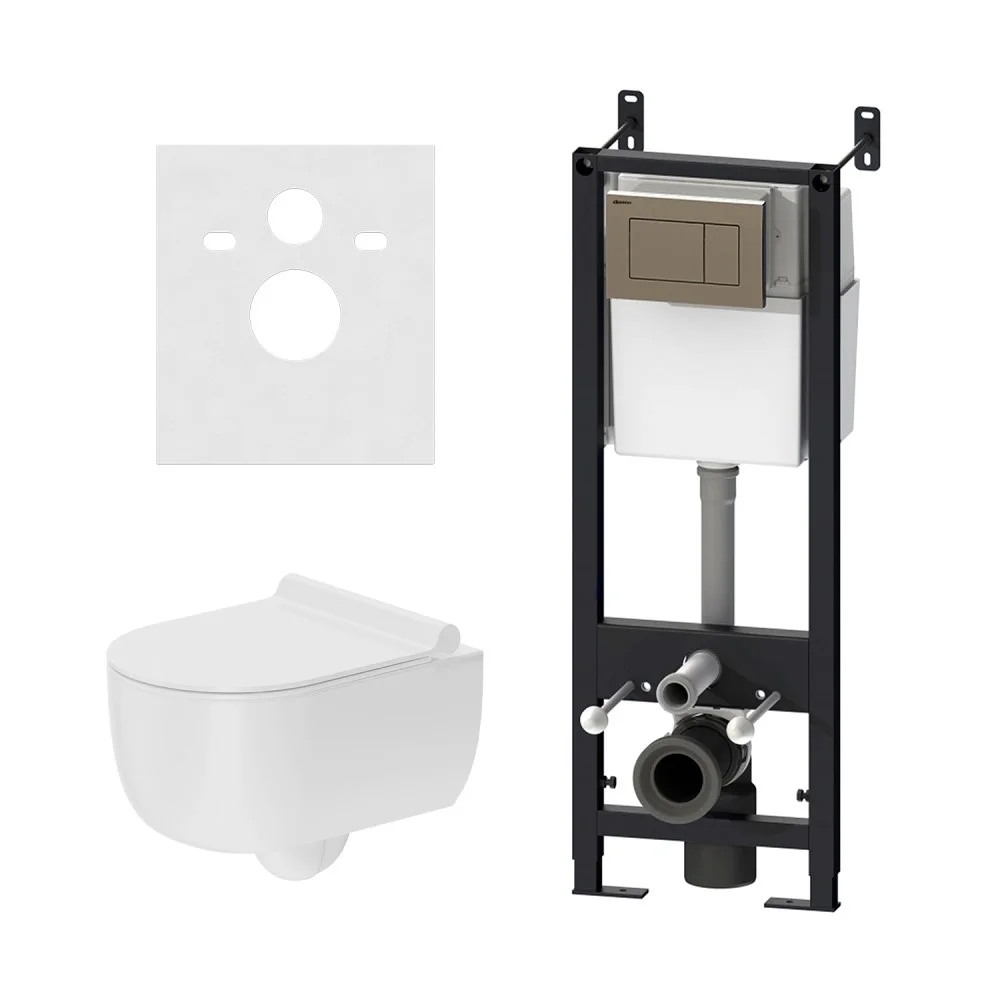 Комплект унитаза Damixa Scandinavian Pure DX36.IS10151.1701 с инсталляцией, сиденьем микролифт и кла Комплект унитаза Damixa Scandinavian Pure DX36.IS10151.1701 с инсталляцией, сиденьем микролифт и кла