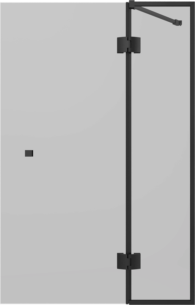 Шторка на ванну STWORKI Орхус распашная, 90, профиль черный матовый, тонированное стекло 583090 Шторка на ванну STWORKI Орхус распашная, 90, профиль черный матовый, тонированное стекло 583090