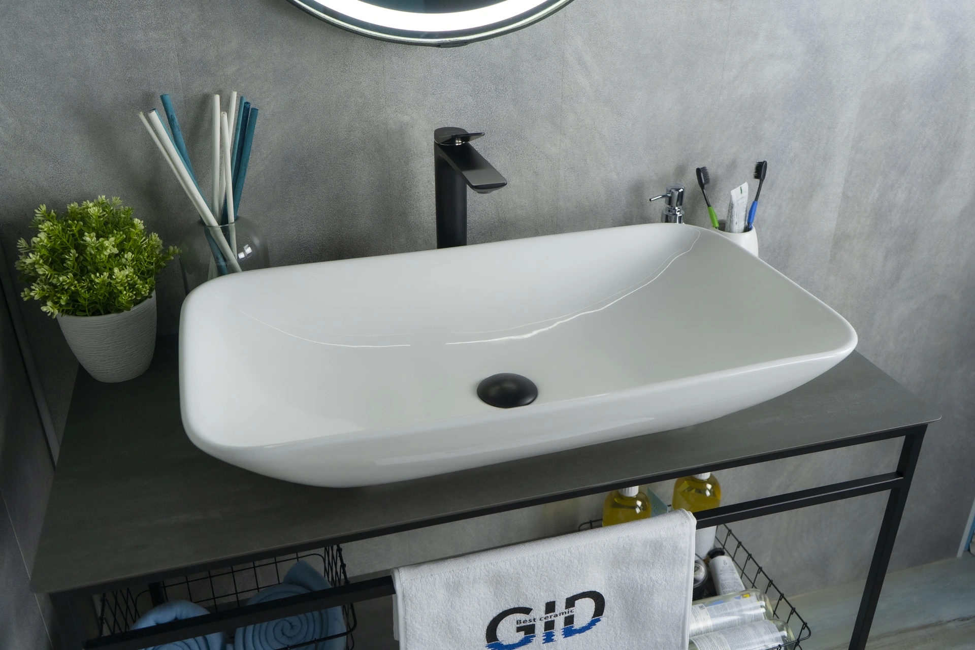 Раковина Gid N9122 51124 накладная белая 71x40x14 Раковина Gid N9122 51124 накладная белая 71x40x14