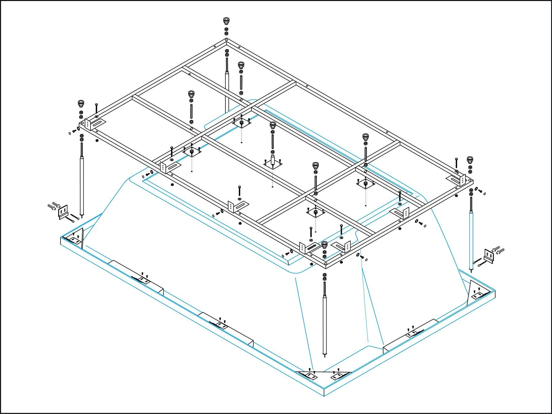 Каркас для ванны CEZARES PLANE_DUO-MF 1785x1335 Каркас для ванны CEZARES PLANE_DUO-MF 1785x1335