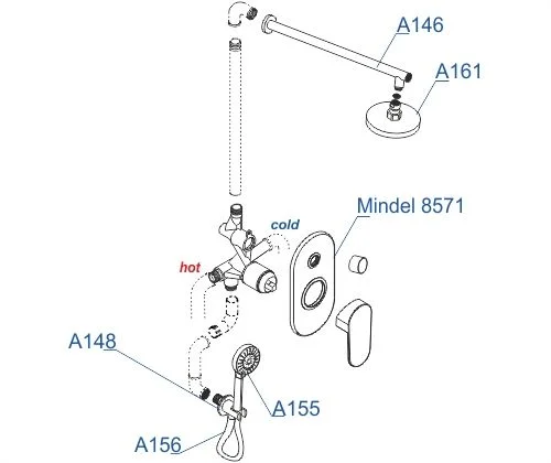 Душевая система WasserKRAFT A85155 встраиваемая белый Душевая система WasserKRAFT A85155 встраиваемая белый