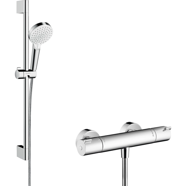 Душевой гарнитур Hansgrohe Crometta Vario/Ecostat 1001 CL Combi 27812400 0.65 м, белый/хром Душевой гарнитур Hansgrohe Crometta Vario/Ecostat 1001 CL Combi 27812400 0.65 м, белый/хром