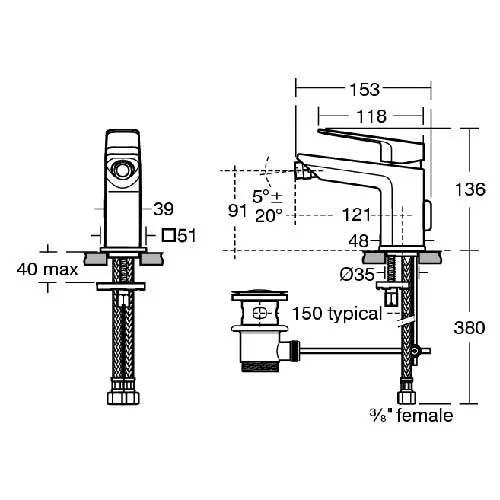 Смеситель для биде Ideal Standard TONIC II A6336AA Смеситель для биде Ideal Standard TONIC II A6336AA