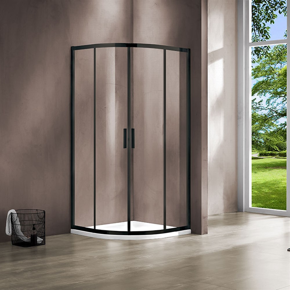 Детальная картинка товара «душевой уголок vincea garda vsq-1g900clb, 900x900, черный, стекло прозрачное»