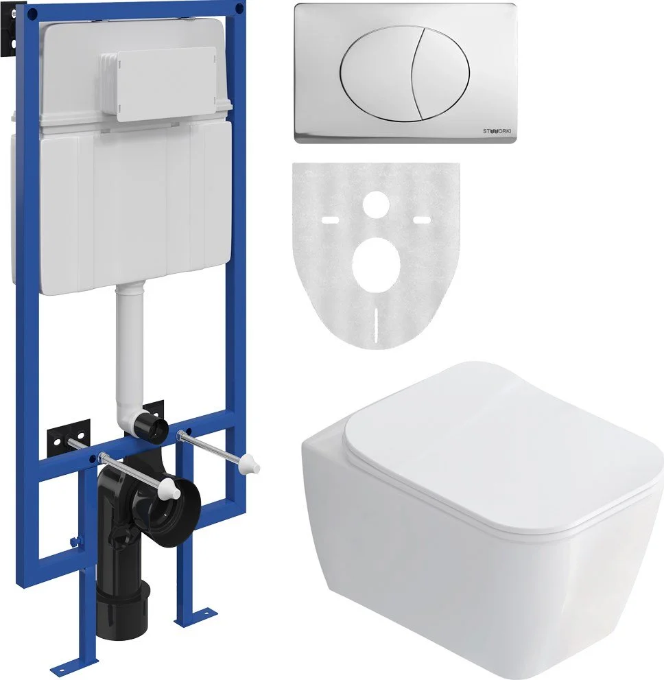 Комплект Унитаз подвесной STWORKI Монтре SETK3204-2616 безободковый, с микролифтом + Система инсталл 561436 Комплект Унитаз подвесной STWORKI Монтре SETK3204-2616 безободковый, с микролифтом + Система инсталл 561436
