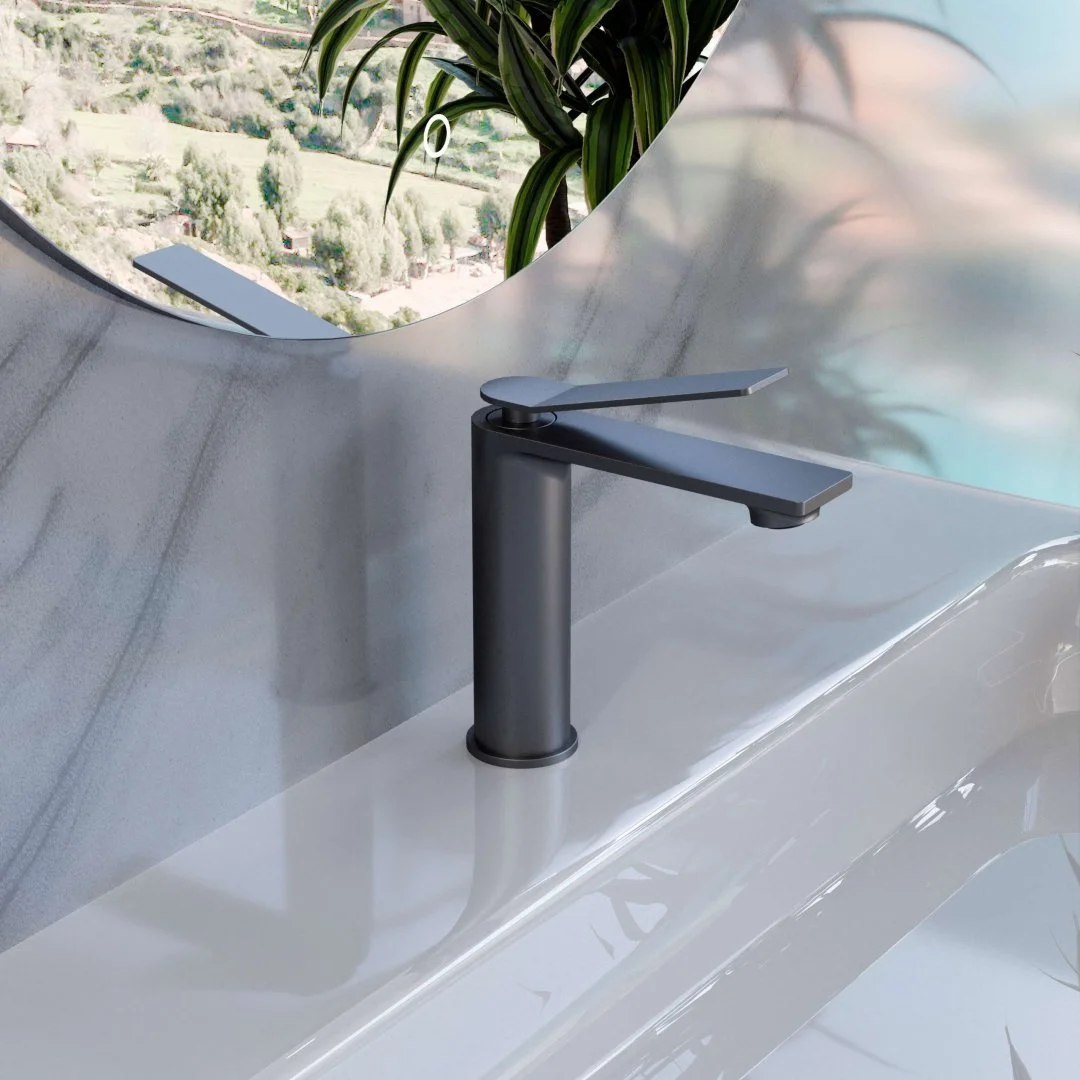 Смеситель для раковины Vincea Verse VBF-2VE1GM однорычажный, вороненая сталь Смеситель для раковины Vincea Verse VBF-2VE1GM однорычажный, вороненая сталь