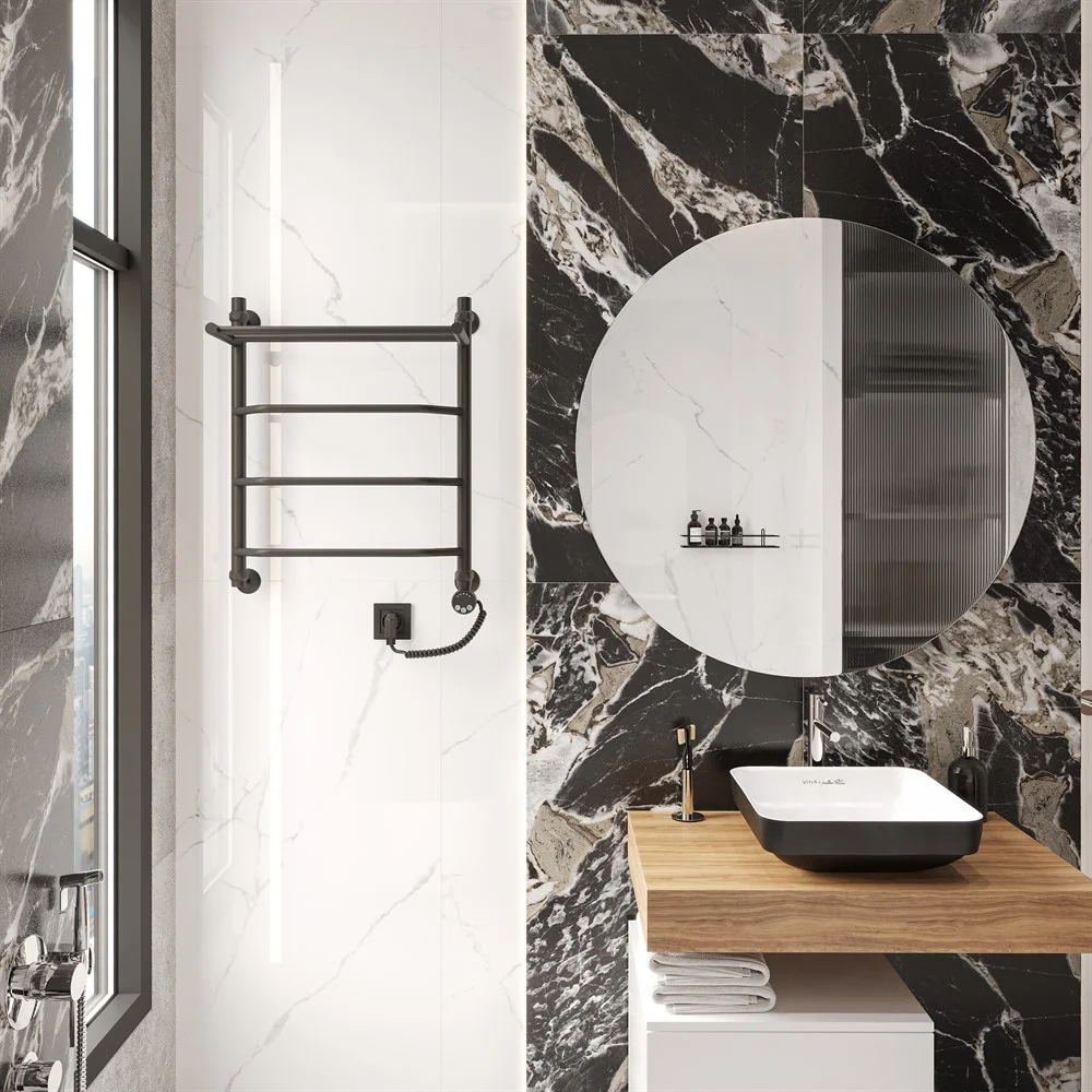 Полотенцесушитель электрический EWRIKA Сафо FT 60х50 R, черный матовый 537249 Полотенцесушитель электрический EWRIKA Сафо FT 60х50 R, черный матовый 537249