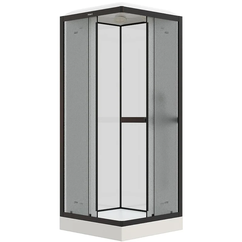 Душевая кабина Parly FQ811B 800x800 профиль черный матовый, стекло матовое (жемчужное) Душевая кабина Parly FQ811B 800x800 профиль черный матовый, стекло матовое (жемчужное)
