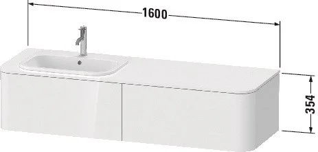 Тумба под раковину Duravit Happy D.2 Plus HP4954L9292 подвесная 160 см серый камень Тумба под раковину Duravit Happy D.2 Plus HP4954L9292 подвесная 160 см серый камень