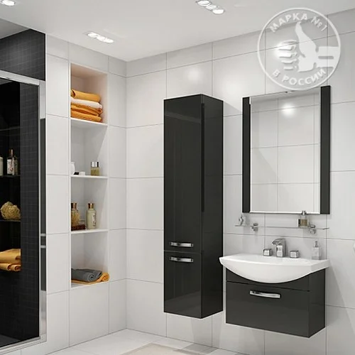Тумба с раковиной Aquaton Ария 65 черный глянец 1A1340K0AA950 Тумба с раковиной Aquaton Ария 65 черный глянец 1A1340K0AA950