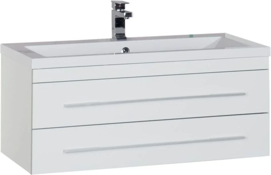 Тумба под раковину Aquanet Верона 100 белый (подвесная 2 ящика) 00175382 Тумба под раковину Aquanet Верона 100 белый (подвесная 2 ящика) 00175382