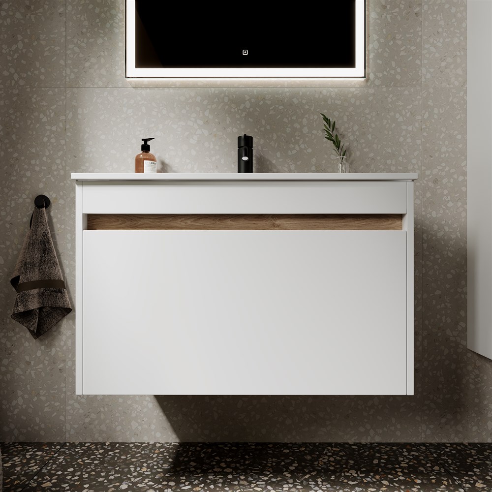 Детальная картинка товара «тумба под раковину sancos smart sm80w белый»