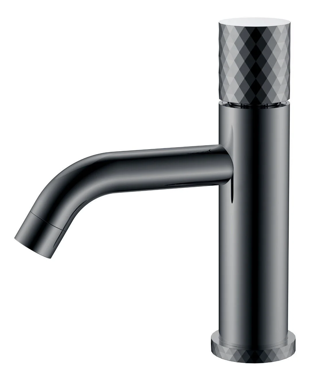 Смеситель для раковины Boheme STICK Shine Gun Metal низкий с ручкой DIAMOND 121-SGM графит глянец Смеситель для раковины Boheme STICK Shine Gun Metal низкий с ручкой DIAMOND 121-SGM графит глянец