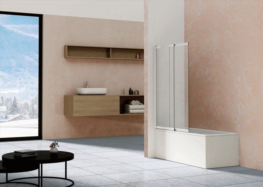 Детальная картинка товара «шторка на ванну vincea vsb-1e100cl, 1000x1450, хром, стекло прозрачное»