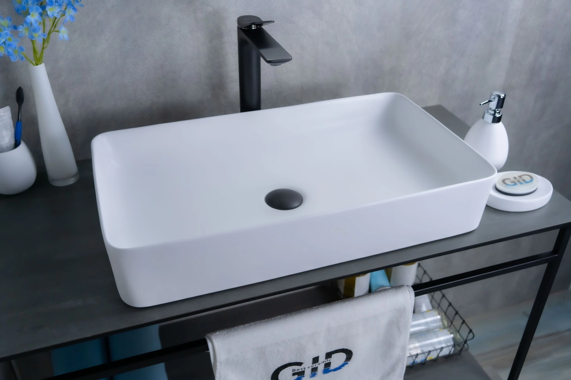 Раковина Gid Wm9396 51189 накладная белый матовый 60x34x11 Раковина Gid Wm9396 51189 накладная белый матовый 60x34x11