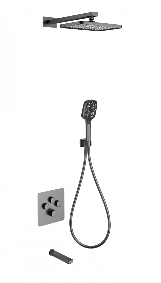 Душевая система Wonzon & Woghand с термостатом, встраиваемая, темный графит (WW-B4005-BGG) Душевая система Wonzon & Woghand с термостатом, встраиваемая, темный графит (WW-B4005-BGG)