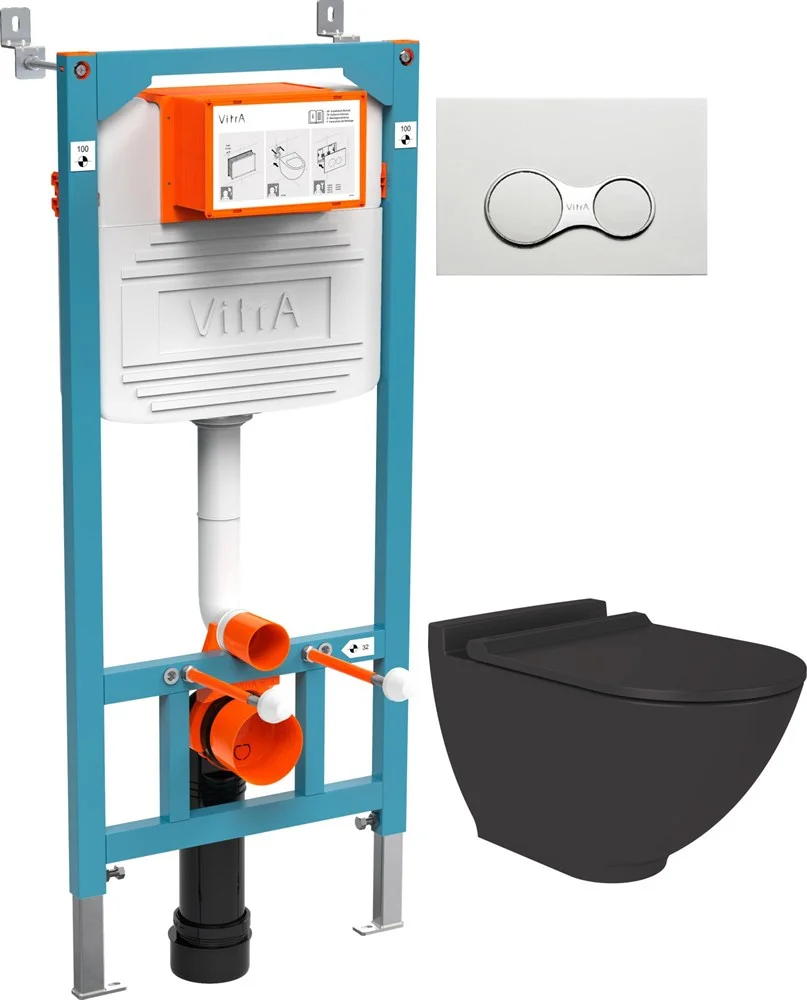 Комплект Унитаз подвесной STWORKI Rotenburg SWH52 безободковый +Инсталляция VitrA 800-2009 с белой к 534857 Комплект Унитаз подвесной STWORKI Rotenburg SWH52 безободковый +Инсталляция VitrA 800-2009 с белой к 534857