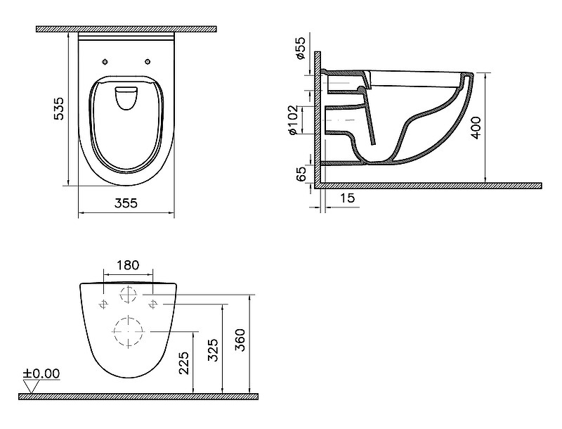 Детальная картинка товара «комплект унитаза vitra s40 9860b003-7200 с инсталляцией и кнопкой, сиденье микролифт»