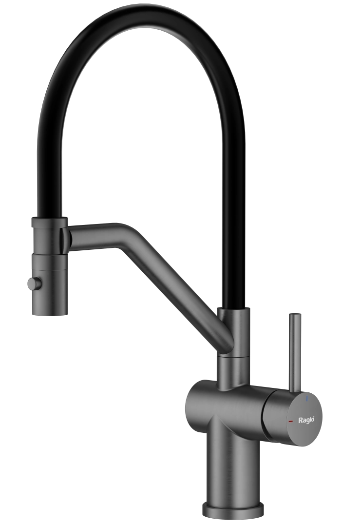 Смеситель для кухни Raglo R86.41.09 с гибким изливом, графит Смеситель для кухни Raglo R86.41.09 с гибким изливом, графит