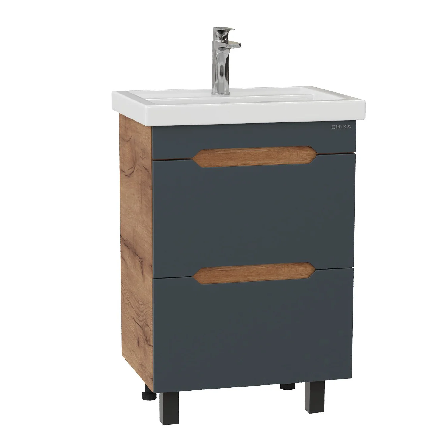 Тумба под раковину Onika Айленд 50 см 105042 напольная, графит/дуб крафт золотой (для Фостер 50) Тумба под раковину Onika Айленд 50 см 105042 напольная, графит/дуб крафт золотой (для Фостер 50)