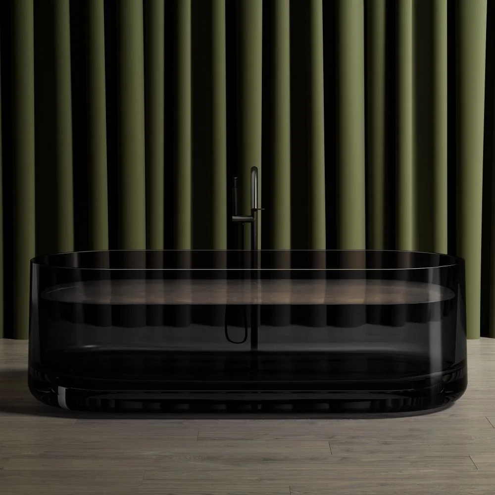 Ванна отдельностоящая ABBER AT9708Onyx 170x75 универсальная, черная полиэфирная смола Ванна отдельностоящая ABBER AT9708Onyx 170x75 универсальная, черная полиэфирная смола