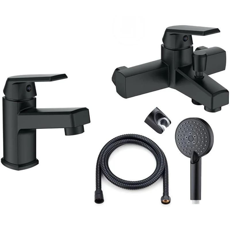 Комплект смесителей OneLife P02-311b черный Комплект смесителей OneLife P02-311b черный