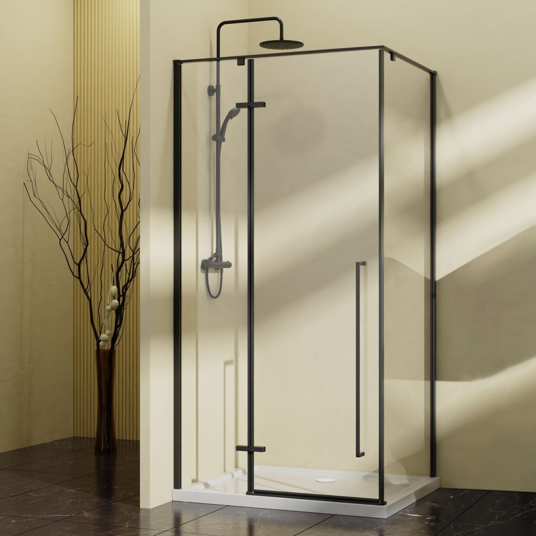 Детальная картинка товара «душевой уголок vincea slim-n vsr-5sn9010clb, 1000x900, черный, стекло прозрачное»