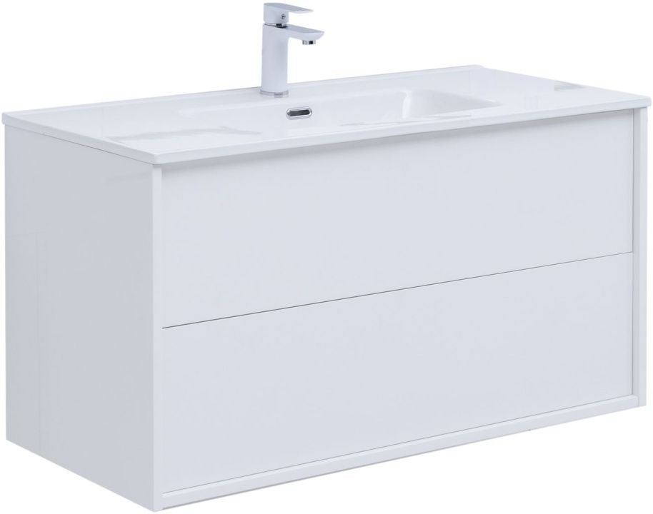 Детальная картинка товара «тумба под раковину aquanet lino 100 (flat) белый глянец 00287544»