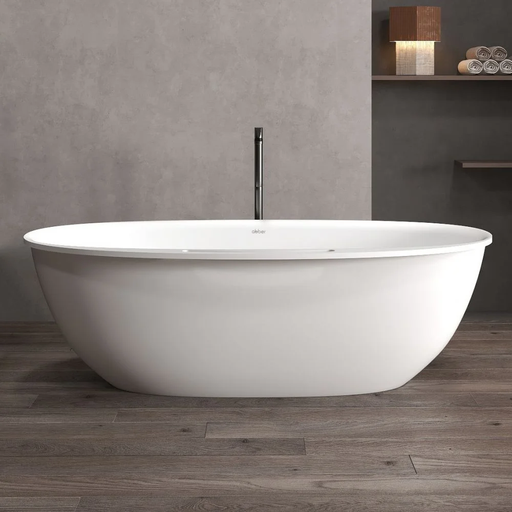 Ванна отдельностоящая ABBER AS9631 170x85 универсальная, белая матовая, искусственный камень Ванна отдельностоящая ABBER AS9631 170x85 универсальная, белая матовая, искусственный камень