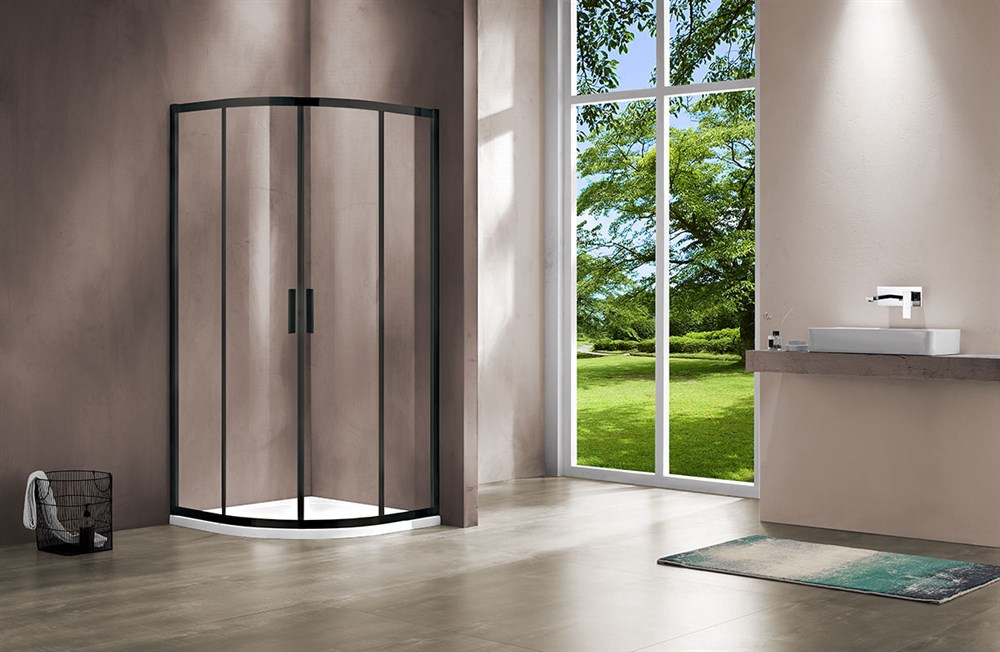 Детальная картинка товара «душевой уголок vincea garda vsq-1g900clb, 900x900, черный, стекло прозрачное»
