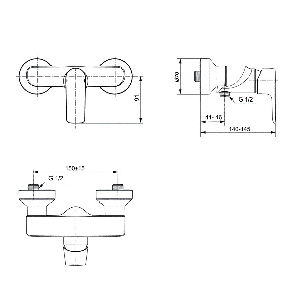 Детальная картинка товара «смеситель для душа ideal standard connect air a7032aa»
