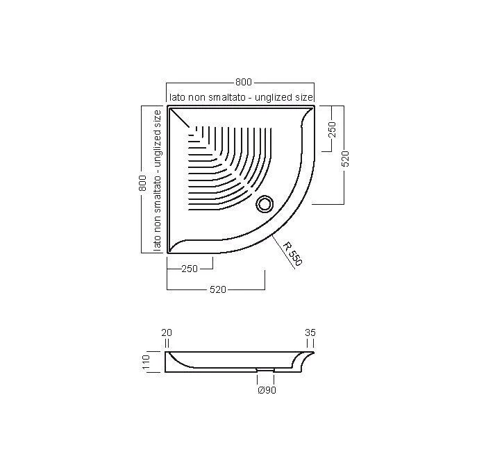 Душевой поддон HATRIA DROP Y0GE01 80х80 см Душевой поддон HATRIA DROP Y0GE01 80х80 см