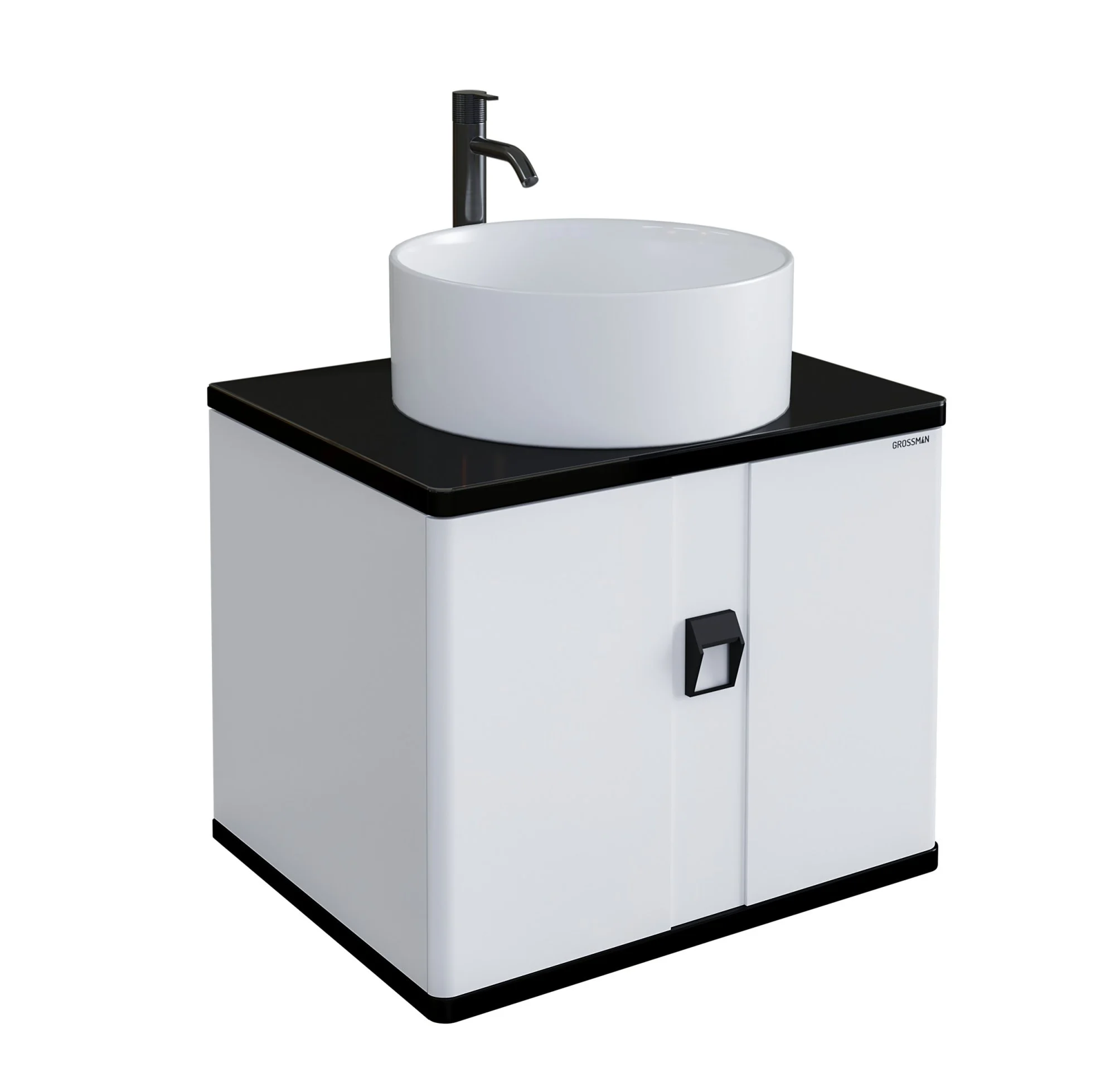 Тумба под раковину GROSSMAN НОРМА-60 см с 1-ящ. белый глянец (ум.GR-3013,3016) подвесная 106016 Тумба под раковину GROSSMAN НОРМА-60 см с 1-ящ. белый глянец (ум.GR-3013,3016) подвесная 106016