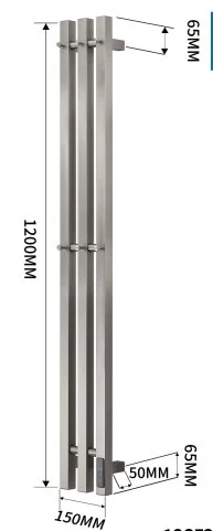 Полотенцесушитель электрический Teso Azaro Stick Cube 12SF3GM 1200x120 оружейная сталь Полотенцесушитель электрический Teso Azaro Stick Cube 12SF3GM 1200x120 оружейная сталь