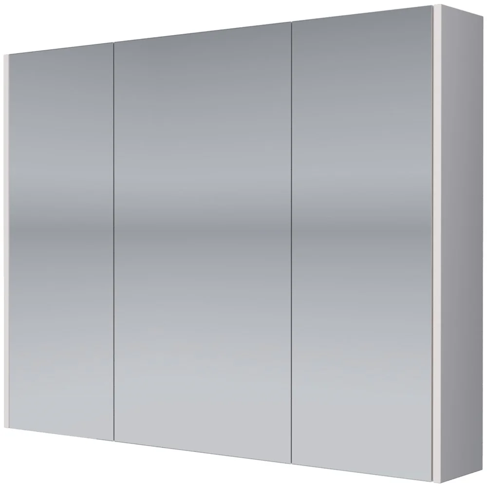 Зеркальный шкаф DREJA PRIME, 90 см, 3 дверцы, 6 стеклянных полок, белый 99.9306 Зеркальный шкаф DREJA PRIME, 90 см, 3 дверцы, 6 стеклянных полок, белый 99.9306