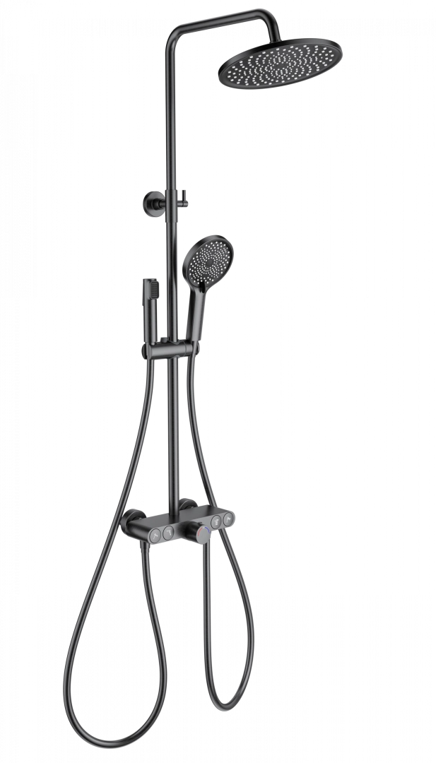 Душевая система Wonzon & Woghand с термостатом, темный графит (WW-B4113-BGG) Душевая система Wonzon & Woghand с термостатом, темный графит (WW-B4113-BGG)