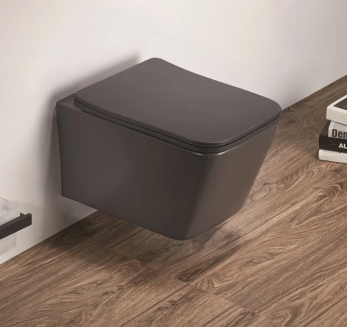 Унитаз подвесной CeramaLux 5170 MDH темно-серый матовый с крышкой микролифт Унитаз подвесной CeramaLux 5170 MDH темно-серый матовый с крышкой микролифт