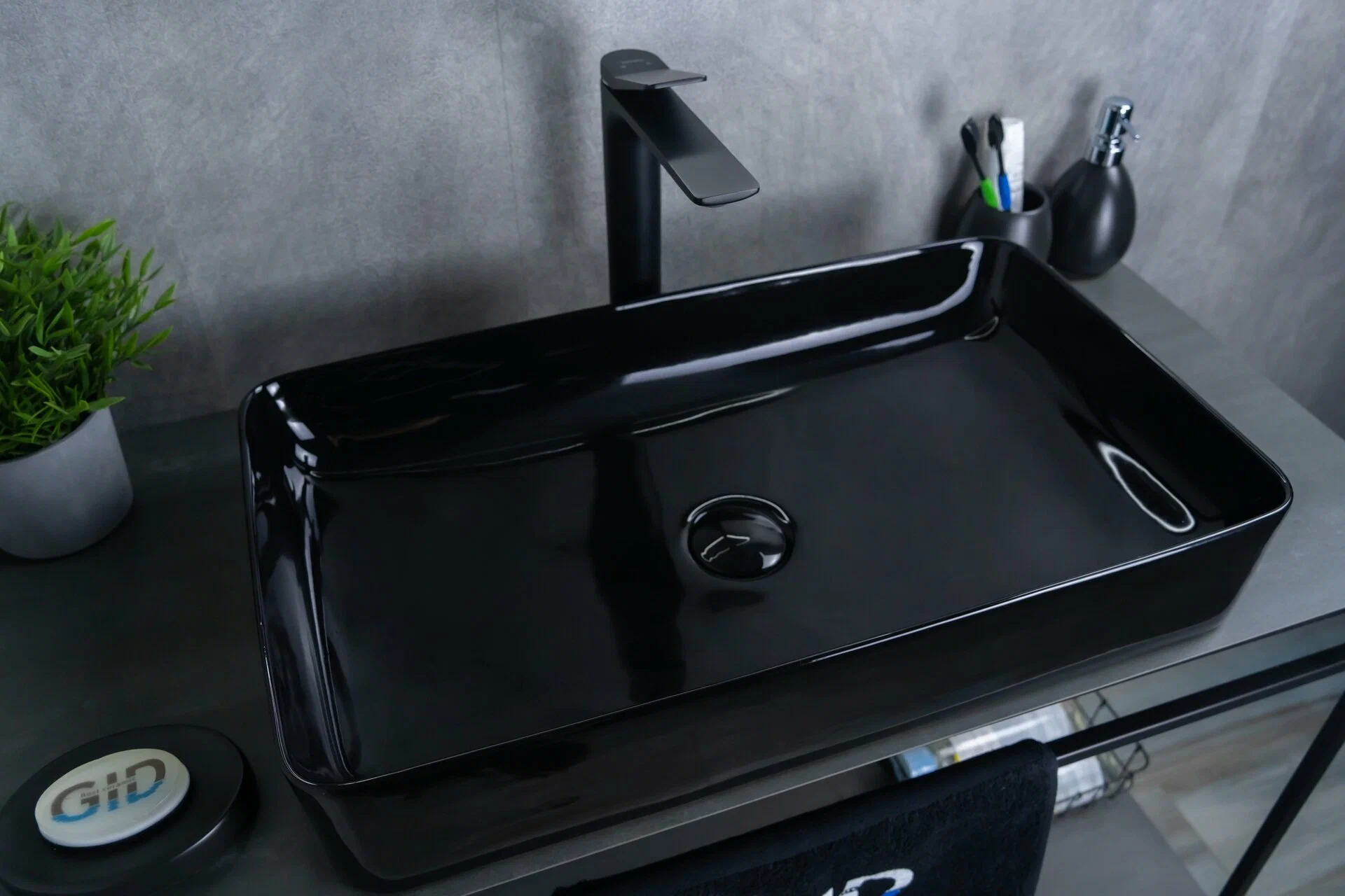 Раковина Gid BL9396 53346 накладная черная глянцевая 60x34x11 Раковина Gid BL9396 53346 накладная черная глянцевая 60x34x11