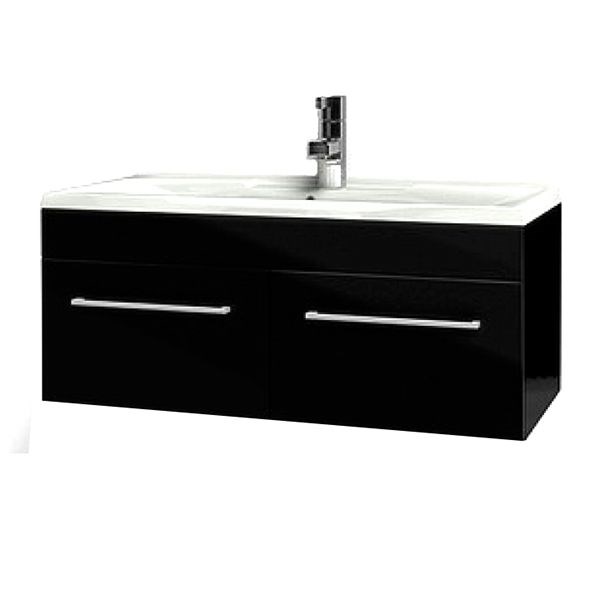 Тумба с раковиной Aquaton Мадрид 100 М черный глянец 1A1280K0MA950 с двумя ящиками Тумба с раковиной Aquaton Мадрид 100 М черный глянец 1A1280K0MA950 с двумя ящиками