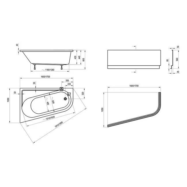 Акриловая ванна Ravak Chrome 170x105 L CA31000000 (левая) Акриловая ванна Ravak Chrome 170x105 L CA31000000 (левая)
