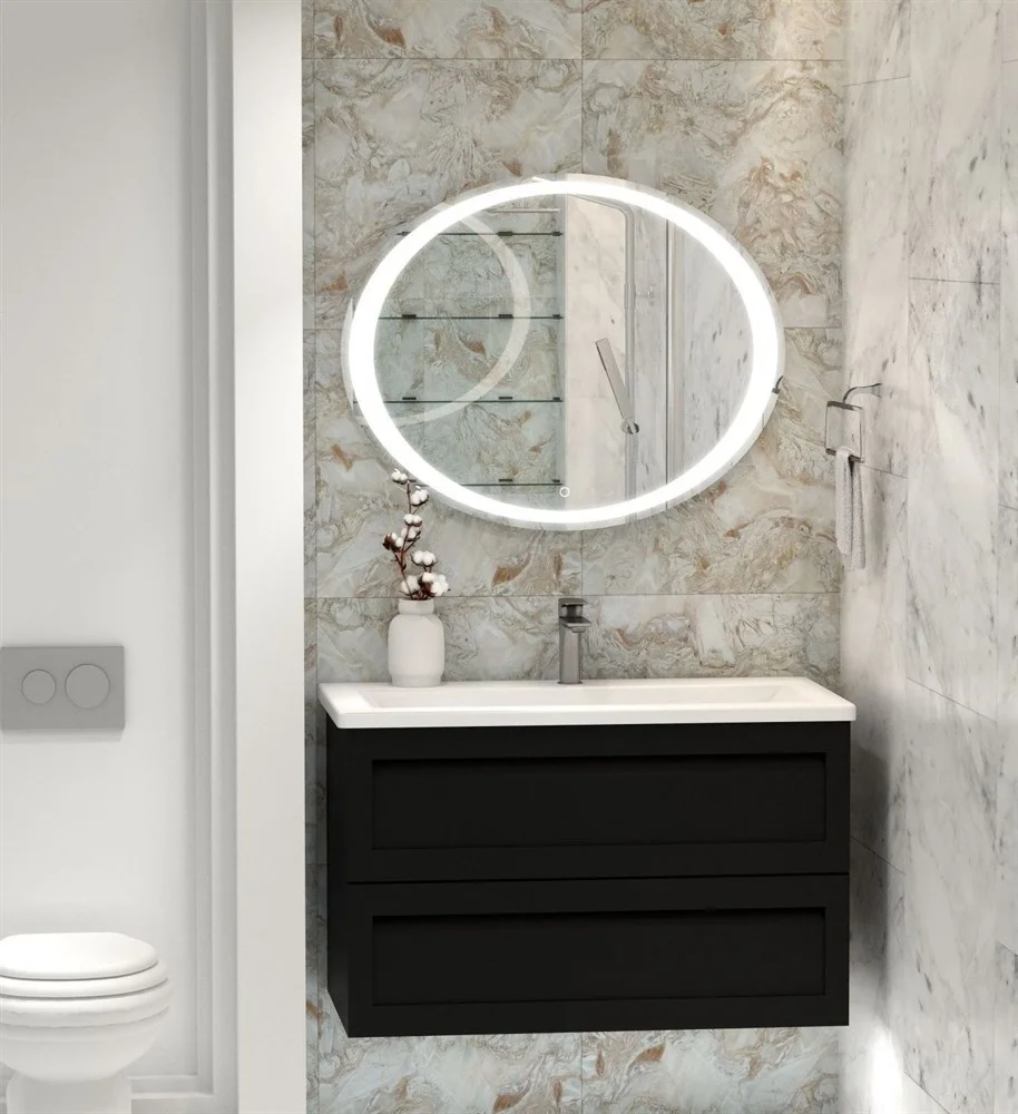 Тумба под раковину ART&MAX PLATINO AM-Platino-900-2C-SO-GM подвесная с двумя выкатными ящиками, серы Тумба под раковину ART&MAX PLATINO AM-Platino-900-2C-SO-GM подвесная с двумя выкатными ящиками, серы