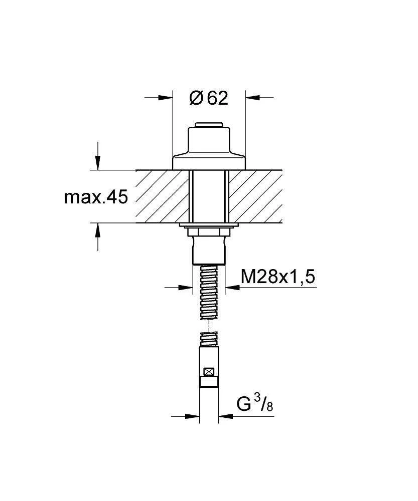 Держатель ручного душа GROHE 27151000 на борт ванны хром Держатель ручного душа GROHE 27151000 на борт ванны хром