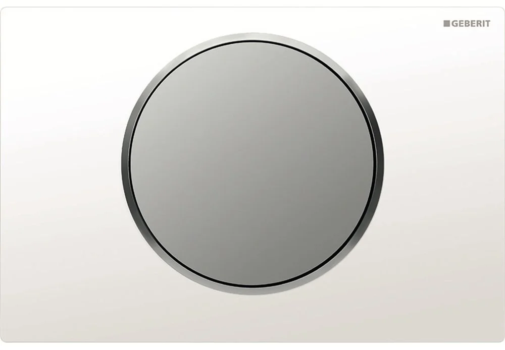 Клавиша смыва Geberit 115.758.KL.5 Sigma10 пластик, белый/хром матовый Клавиша смыва Geberit 115.758.KL.5 Sigma10 пластик, белый/хром матовый