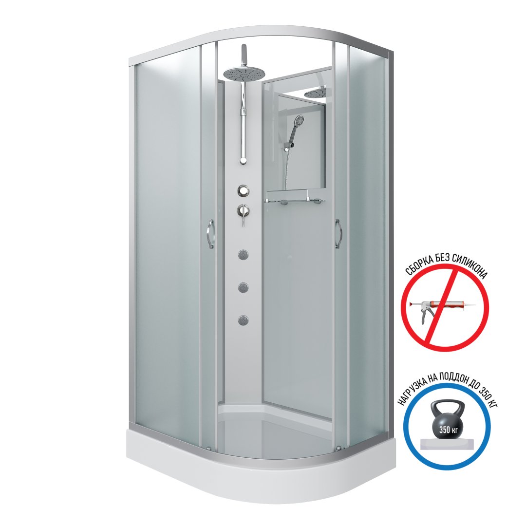 Детальная картинка товара «душевая кабина niagara classic ng-3312-14lbktg (1200х800х2100) низкий поддон (13см) стекло матовое 33121423lbktg»