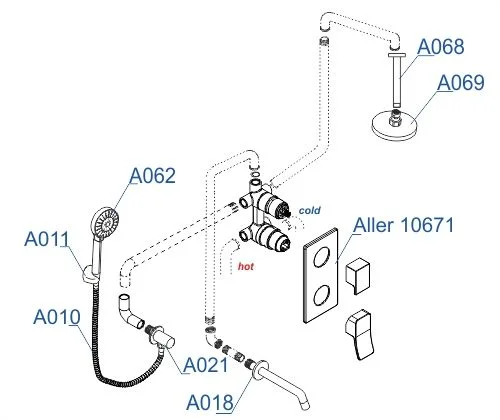 Душевая система WasserKRAFT A171668 встраиваемая хром Душевая система WasserKRAFT A171668 встраиваемая хром
