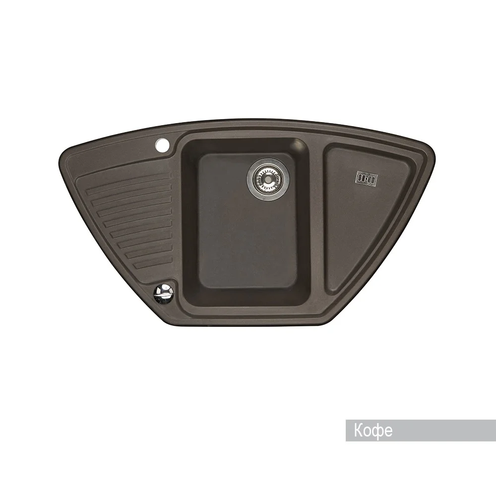 Кухонная мойка Aquaton Лория 1A715032LR280 из литого мрамора, угловая, кофе Кухонная мойка Aquaton Лория 1A715032LR280 из литого мрамора, угловая, кофе