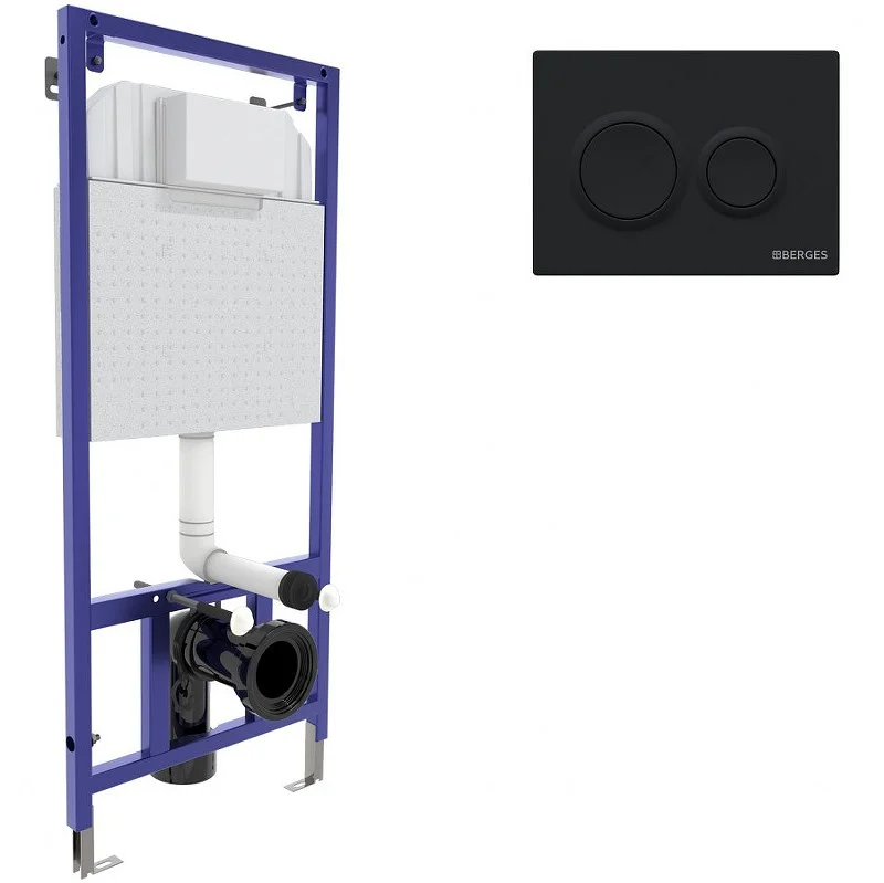 Инсталляция для унитаза BERGES NOVUM кнопка O5 Soft Touch черная 040265 Инсталляция для унитаза BERGES NOVUM кнопка O5 Soft Touch черная 040265