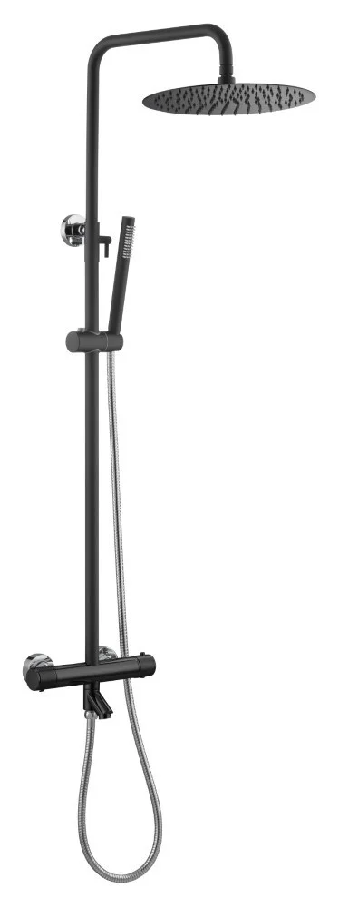 Душевая система Boheme UNO 468-T-BCR с термостатом черный хром Душевая система Boheme UNO 468-T-BCR с термостатом черный хром