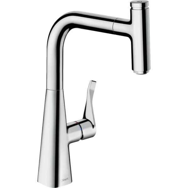 Смеситель для кухни Hansgrohe Metris Select M71 240, с вытяжным изливом, 1jet, sBox 73802000, хром Смеситель для кухни Hansgrohe Metris Select M71 240, с вытяжным изливом, 1jet, sBox 73802000, хром